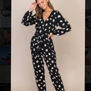 Lush Black Long-sleeve Jumpsuit